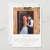 フォトエレガントコラージュタイポグラフィメ結婚ッセージ サンキューカード (裏面)