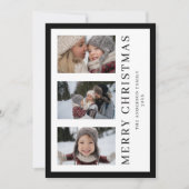 フォトエレガントコラージュ白黒クリスマス シーズンカード (正面)