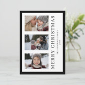 フォトエレガントコラージュ白黒クリスマス シーズンカード (スタンド正面)
