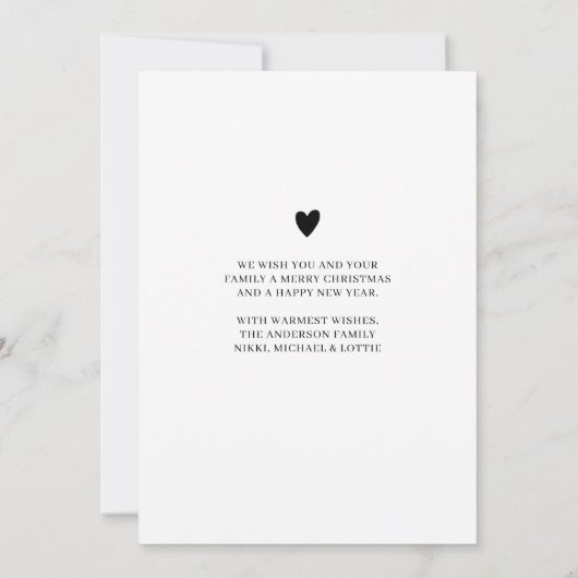 フォトエレガントコラージュ白黒クリスマス シーズンカード (裏面)