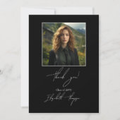 フォトエレガントコラージュ白黒卒業 サンキューカード (正面)