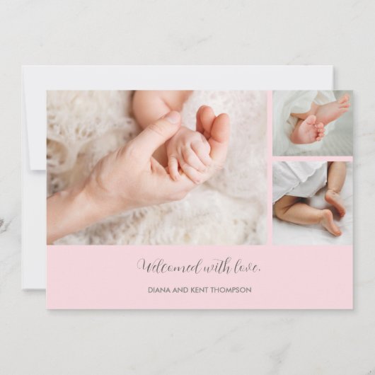 フォトエレガントコラージュ誕生 案内状 (裏面)