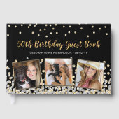 フォトエレガントコラージュ金ゴールドシルバー50誕生日 ゲストブック (正面)