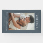 フォトエレガントシンプル歓迎結婚の 横断幕 (横)