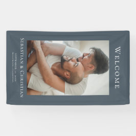 フォトエレガントシンプル歓迎結婚の 横断幕