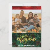 フォトエレガントトレンディー手書きスクリプトクリスマス シーズンカード (正面)