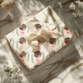 フォトエレガントフローラベビーの初めてのクリスマス ラッピングペーパー