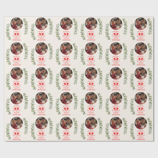フォトエレガントフローラベビーの初めてのクリスマス ラッピングペーパー (フラット)