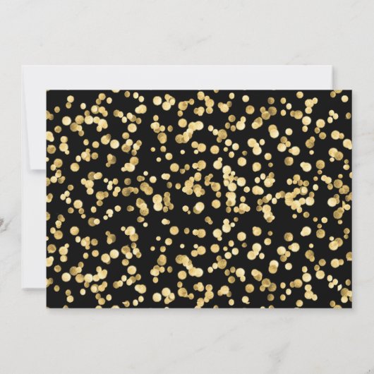 フォトエレガントブラック金ゴールド70th誕生日パーティー 招待状 (裏面)