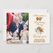 フォトエレガントボホフローラ90誕生日 サンキューカード (正面)