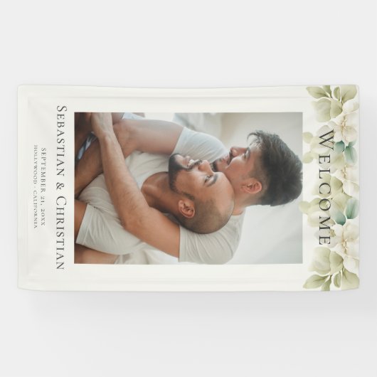 フォトエレガントリーフ歓迎結婚ズ 横断幕 (横)