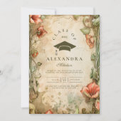 フォトエレガントワイルドフラワー開花卒業パーティー 招待状 (正面)