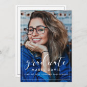 フォトエレガント卒業式パーティーの招待 案内状 (正面/裏面)