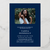 フォトエレガント卒業式パーティーシルバー 箔招待状 (裏面)