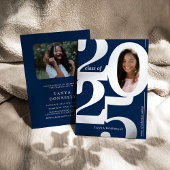 フォトエレガント卒業式パーティーシルバー 箔招待状