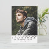 フォトエレガント卒業式パーティ招待状カード 招待状 (スタンド正面)