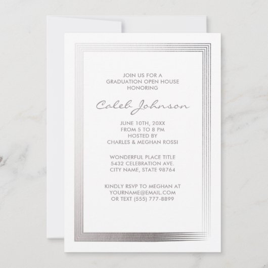 フォトエレガント卒業式パーティ招待状カード 招待状 (裏面)