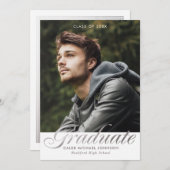 フォトエレガント卒業式パーティ招待状カード 招待状 (正面/裏面)