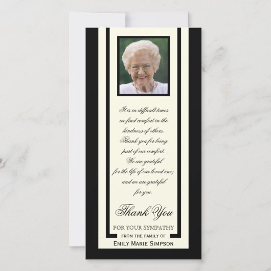 フォトエレガント悔やみや弔慰ありがとうフォトカード サンキューカード (正面)