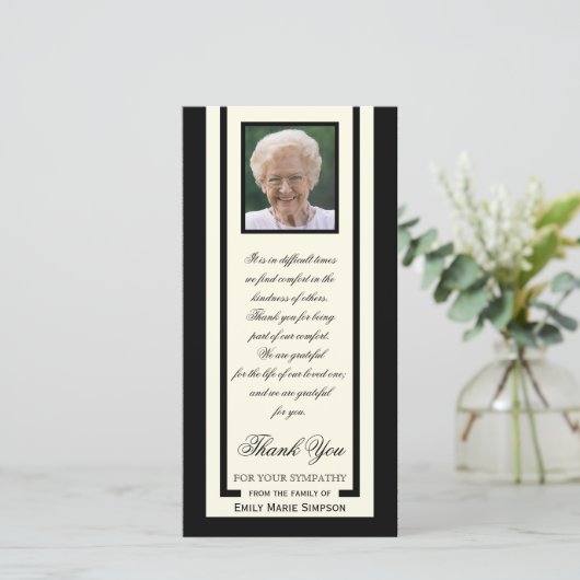 フォトエレガント悔やみや弔慰ありがとうフォトカード サンキューカード (スタンド正面)