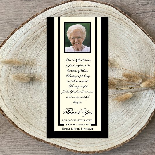 フォトエレガント悔やみや弔慰ありがとうフォトカード サンキューカード