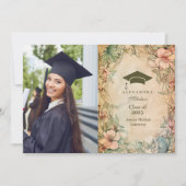 フォトエレガント春ワイルドフラワーズ卒業パーティー 案内状 (正面)