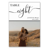 フォトエレガント白黒チャ結婚ート テーブルナンバー (正面)