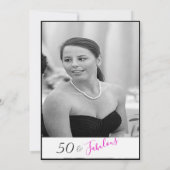 フォトエレガント白黒ピンク50と素晴らしい 招待状 (裏面)