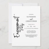 フォトエレガント白黒婚約パーティ 招待状 (正面)