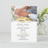 フォトエレガント金ゴールドカラーシンプルウェディング招待 招待状 (スタンド正面)