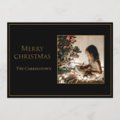 フォトエレガント金ゴールドメリークリスマス シーズンカード (正面)