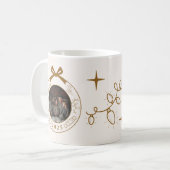 フォトエレガント金ゴールドラインアートクリスマス コーヒーマグカップ (正面左)