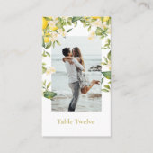 フォトエレガント金ゴールドレモン柑橘系表 プレイスカード (正面)