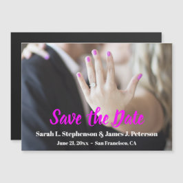 フォトエンゲージリングのSave the Date マグネット招待状