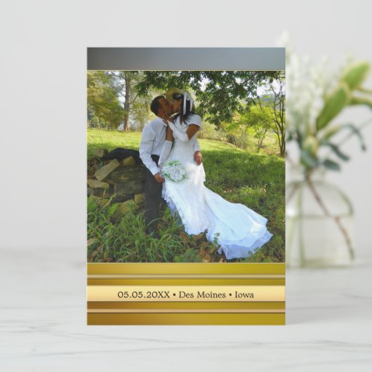 フォトエンチャント結婚フォレストのサンキューカード セーブザデート (スタンド正面)