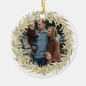 フォトエーデルワイスアルパインフローラリース セラミックオーナメント (正面)