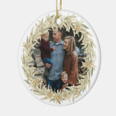 フォトエーデルワイスアルパインフローラリース セラミックオーナメント (左)