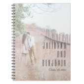 フォトオエレガントモダンーバーレイのカスタムウェディング ノートブック (正面)