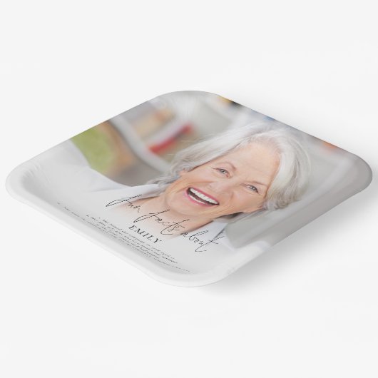 フォトオエレガントーバーレイおもしろいファクト退職パーティー ペーパープレート (傾斜あり)