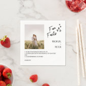 フォトオエレガントーバーレイスクリプトおもしろいファクト結婚ズ スタンダードカクテルナプキン (インサイチュ)