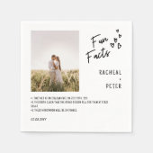 フォトオエレガントーバーレイスクリプトおもしろいファクト結婚ズ スタンダードカクテルナプキン (正面)