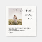 フォトオエレガントーバーレイスクリプトおもしろいファクト結婚ズ スタンダードカクテルナプキン (正面)