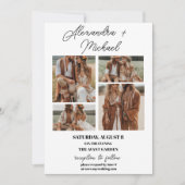 フォトオエレガントーバーレイ白のスクリプ結婚ト 招待状 (正面)