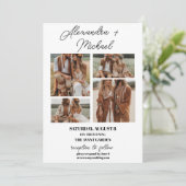 フォトオエレガントーバーレイ白のスクリプ結婚ト 招待状 (スタンド正面)