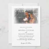 フォトオエレガントーレシンプルイのクリーン結婚ズ 招待状 (正面)