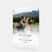 フォトオカジュアルーバーレイスクリプトへようこそ結婚の アクリルサイン (傾斜)