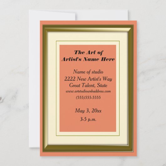 フォトオパーソナライズされたレンジフォトフレームアートショー 招待状 (裏面)