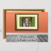 フォトオパーソナライズされたレンジフォトフレームアートショー 招待状 (正面/裏面)