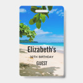 フォトオブザビューティフルサニートロピカルビーチ バッジ (Back)