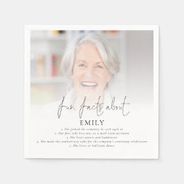 フォトオモダンーバーレイおもしろいファクト退職パーティー スタンダードカクテルナプキン